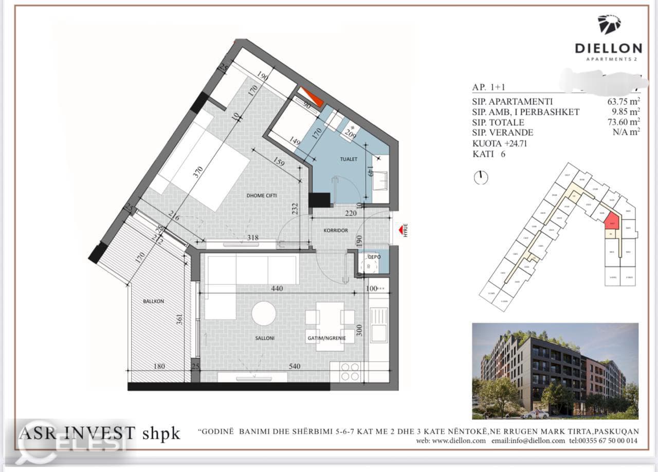 Apartament 1+1 në shitje, PASKUQAN — foto 4