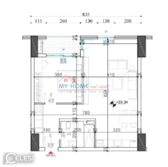 Apartament 1+1 në shitje, Shqiponja Square Building — foto 3